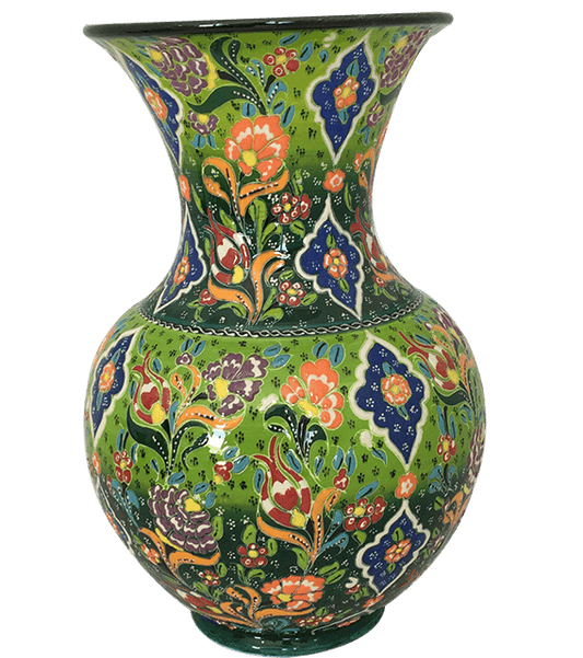 Turkish Hand-Painted Handmade Vase - Turkish Pottery Vase - 8 in - 20 cm