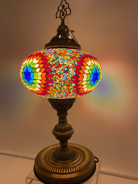 Blue Star Multi Colored Turkish Lamp - Mosaic Turkish Lamp - Table Lamp - Bedroom Lamps - Living Room Lamps - Handmade Art Deco Lamp